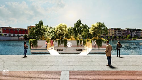 La Darsena di Milano ospiterà la Floating Forest di Timberland.