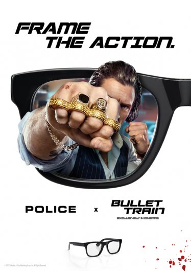 Police mette gli occhiali a Brad Pitt nel film “Bullet Train”.