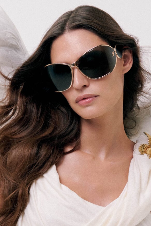 Model Bianca Balti is the face of the Blumarine Eyewear S/S 2024 campaign